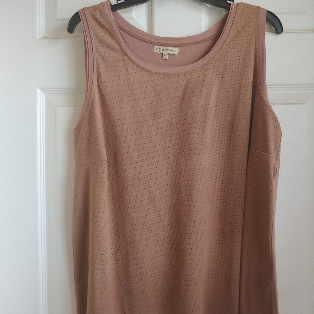 Democracy XL tan sleeveless top